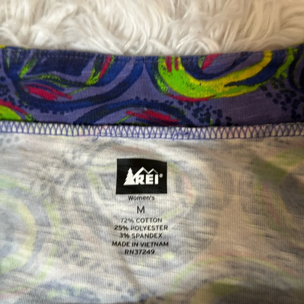 REI Skirt Womens Size Mediu Aldervale Knit Active Blue Multi Color Chambray MED